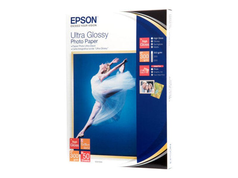 Papier photo ultra brillant Epson - Papier photo, brillant - 130 x 180 mm - 50 feuilles - pour Expression Photo XP-950 Stylus Pr