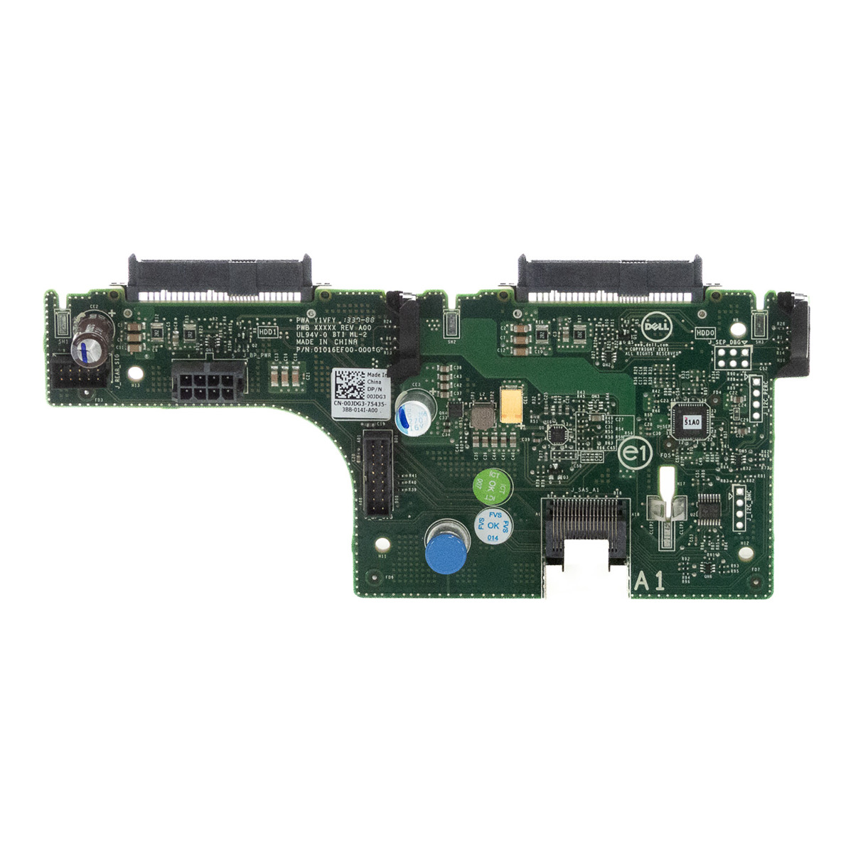 DELL 0JDG3 BACKPLANE arrière / Flex Bay 2 baies SAS2 / SATA3 pour PowerEdge R720xd