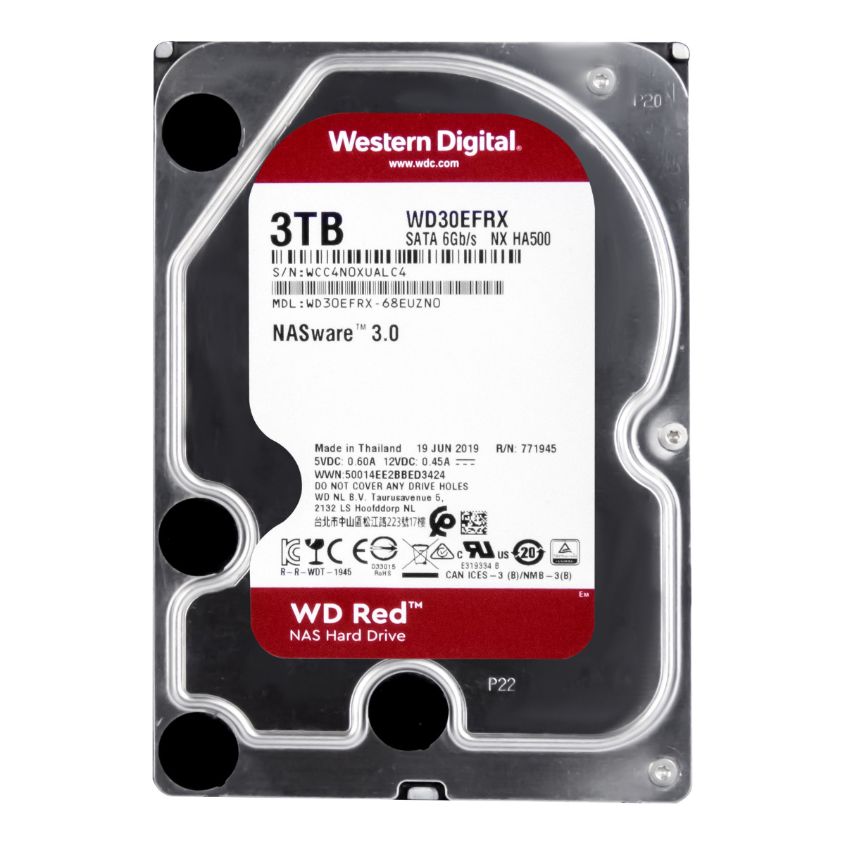 WD RED 3 To 5 400 tr/min 64 Mo SATA III 3,5" WD30EFRX NASware 3.0 NX HA500