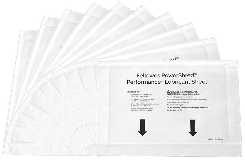 Feuilles lubrifiantes Fellowes pour broyeurs (10 feuilles) 1 boîte = 10 unités — lot de 10 pièces