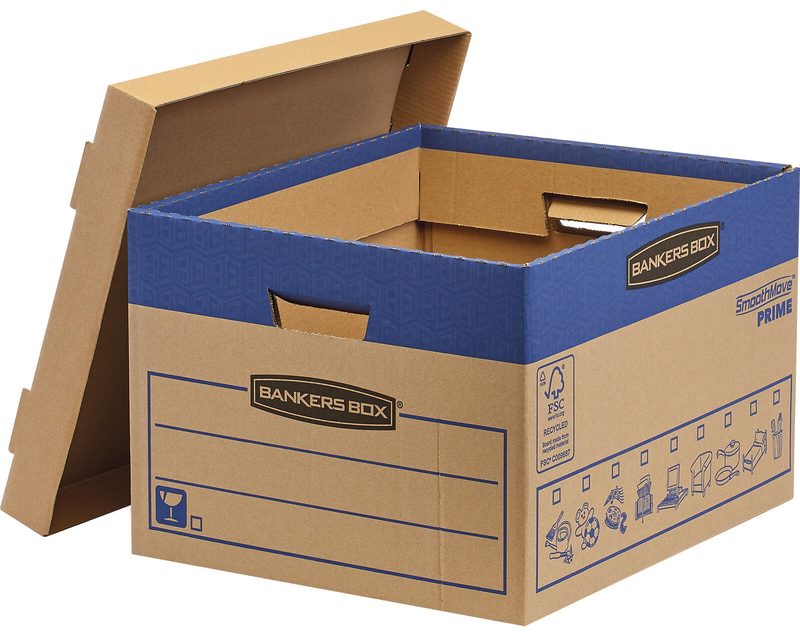 Cartons de déménagement Bankers Box SmoothMove Prime 43,0 x 38,0 x 28,7 cm — lot de 10 pièces