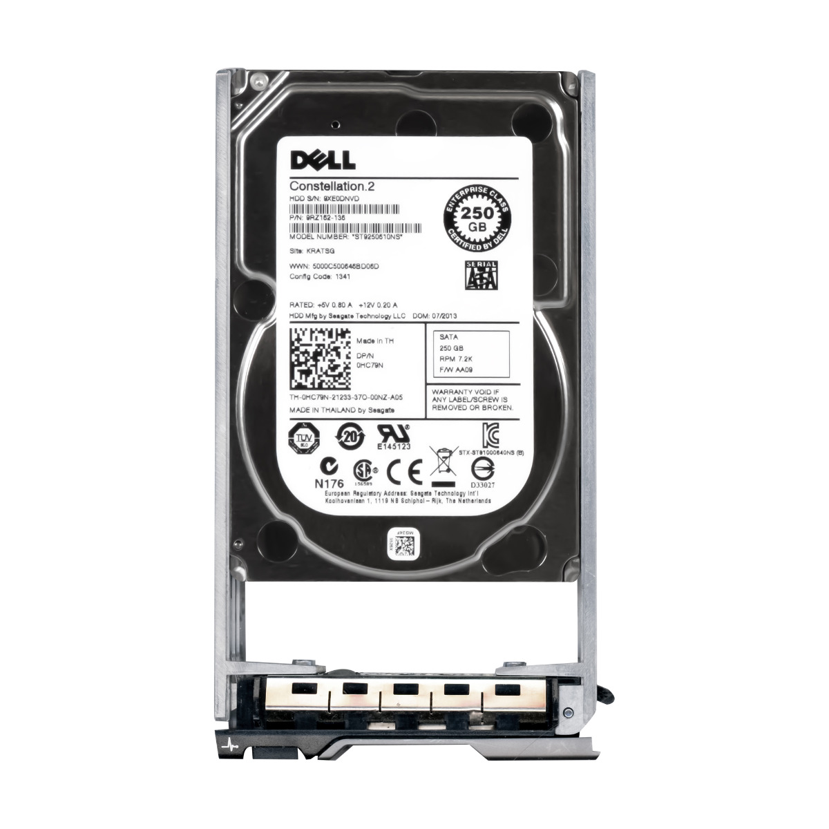 DELL 0HC79N 250 Go 7,2K 64 Mo SATA III 2,5'' ST9250610NS