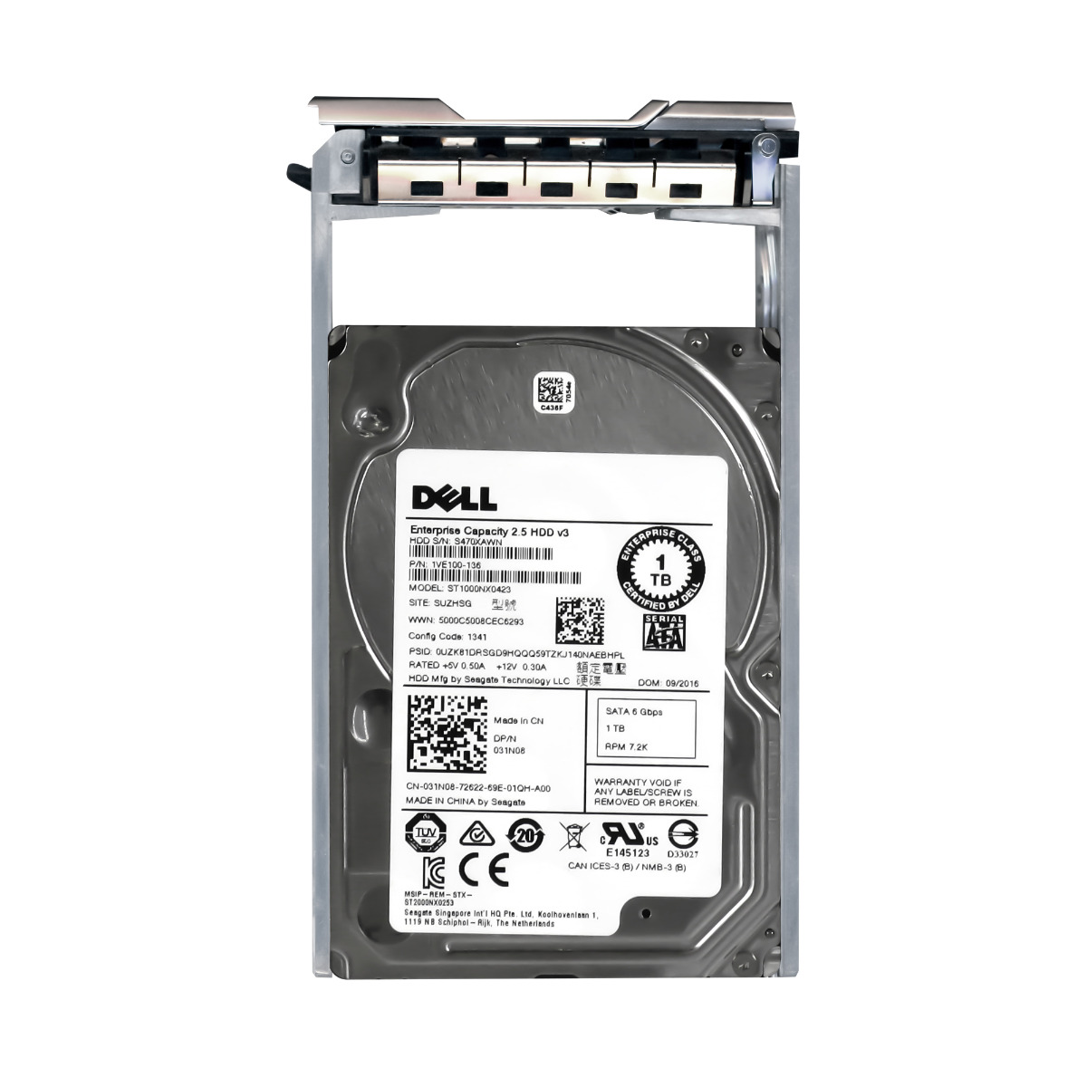 DELL 031N08 1 To 7 200 tr/min 128 Mo SATA III 2,5'' ST1000NX0423