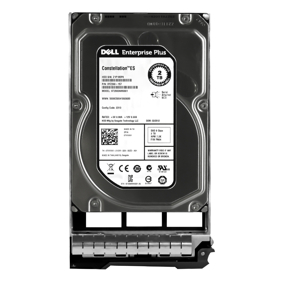 DELL 07WV9W 2 To 7 200 tr/min 64 Mo SAS-2 3,5'' ST2000NM0001