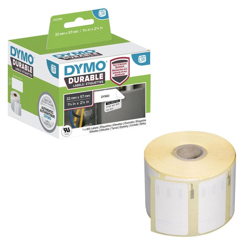 Dymo Étiquettes haute performance DYMO Étiquettes LW 57x32 Kunst. 2112289 32 mm x 57 mm blanc 1 boîte = 800 étiquettes