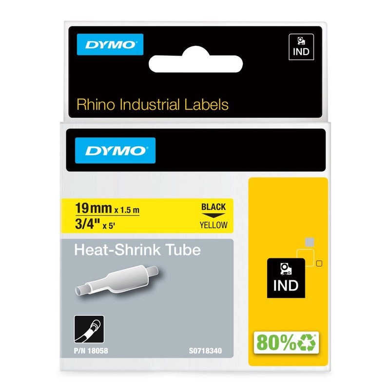 DYMO® Original manchon thermorétractable IND pour Rhino, polyoléfine - noir sur jaune