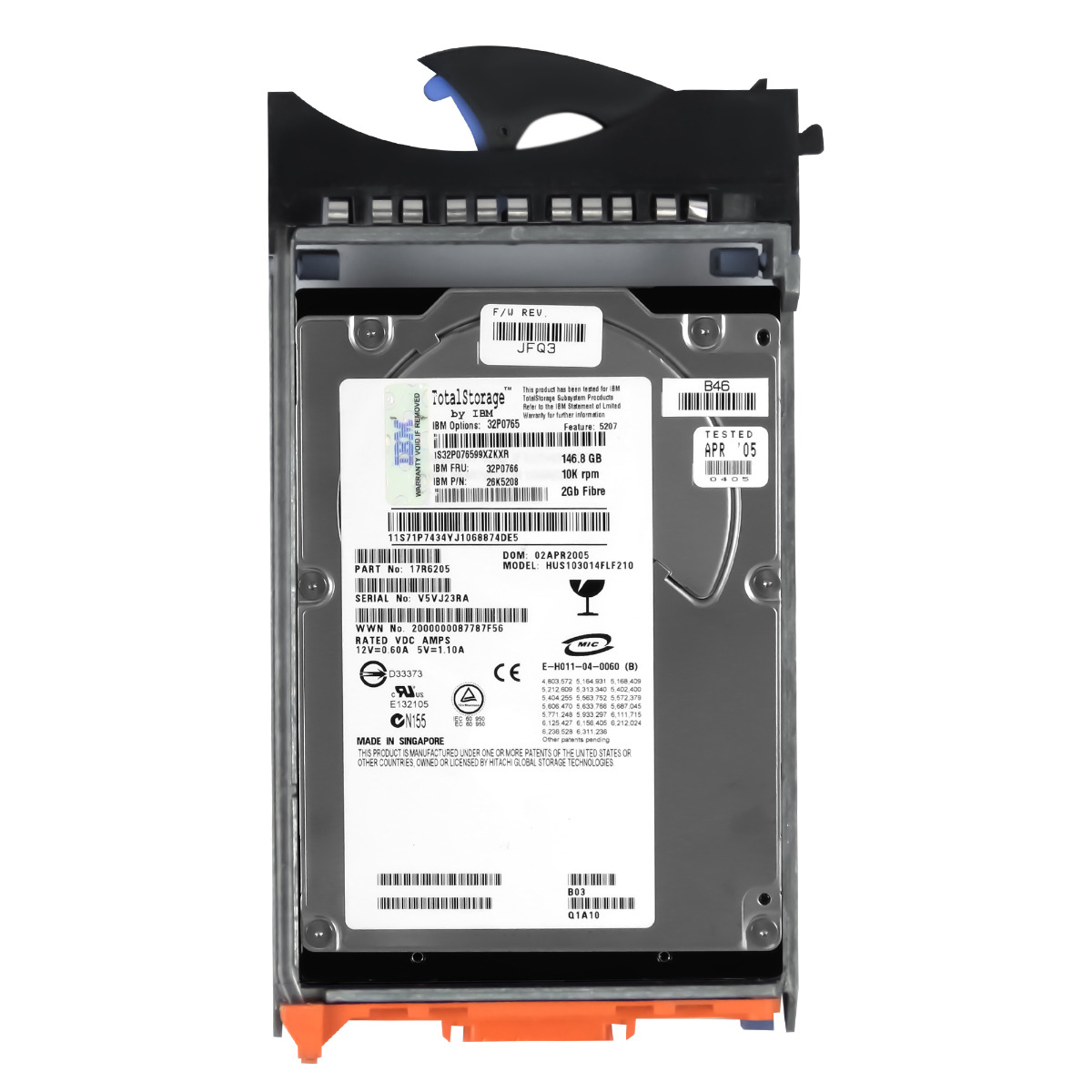 IBM 32P0766 26K5208 147GB 10K 16MB FC 3,5'' HUS103014FLF210
