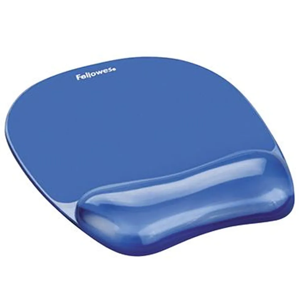 Tapis de souris Fellowes Crystals Gel avec repose-poignet, bleu