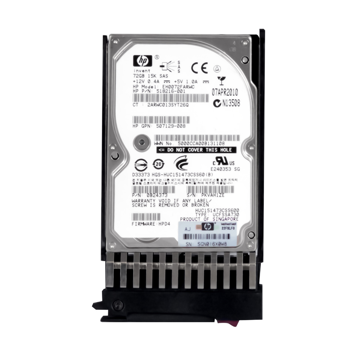HP 518216-001 72 Go 15K 64 Mo SAS-2 2,5'' EH0072FARWC