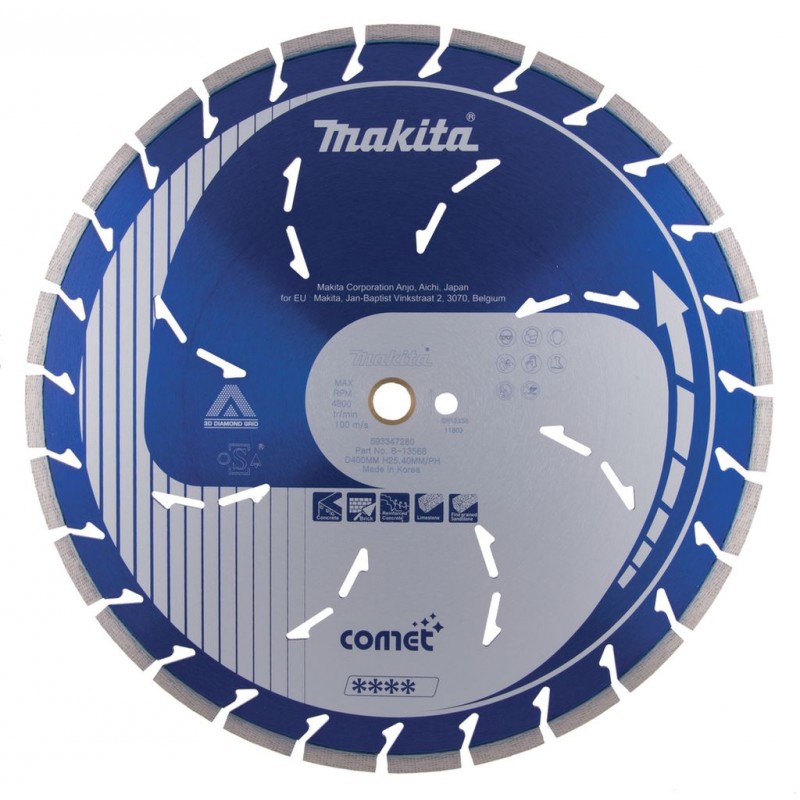 Makita B-13568 Disque diamant Comet 400 x 25,4 x 10 mm