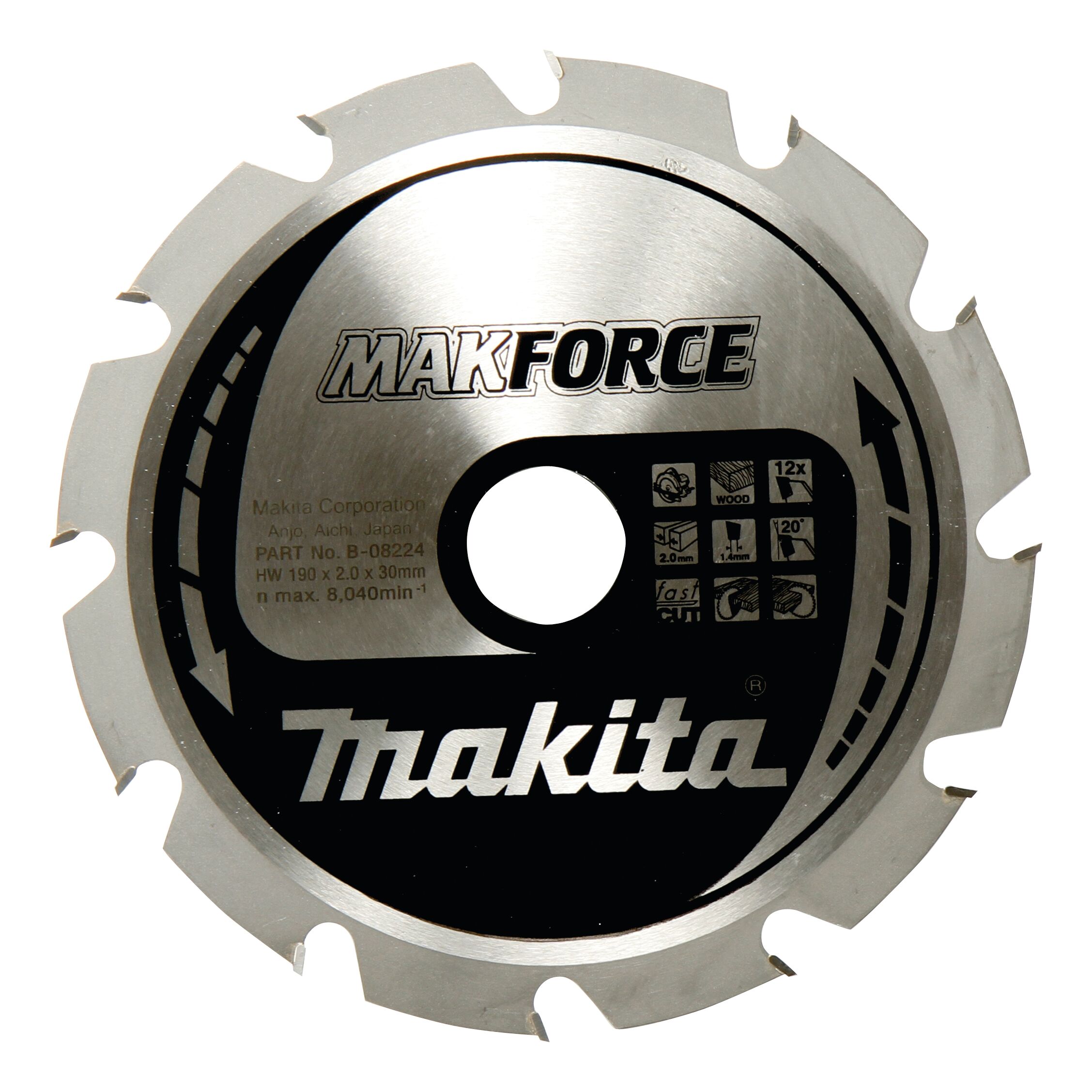 Lame de scie circulaire Makita B-32144 MARKFORCE 190x30x12Z