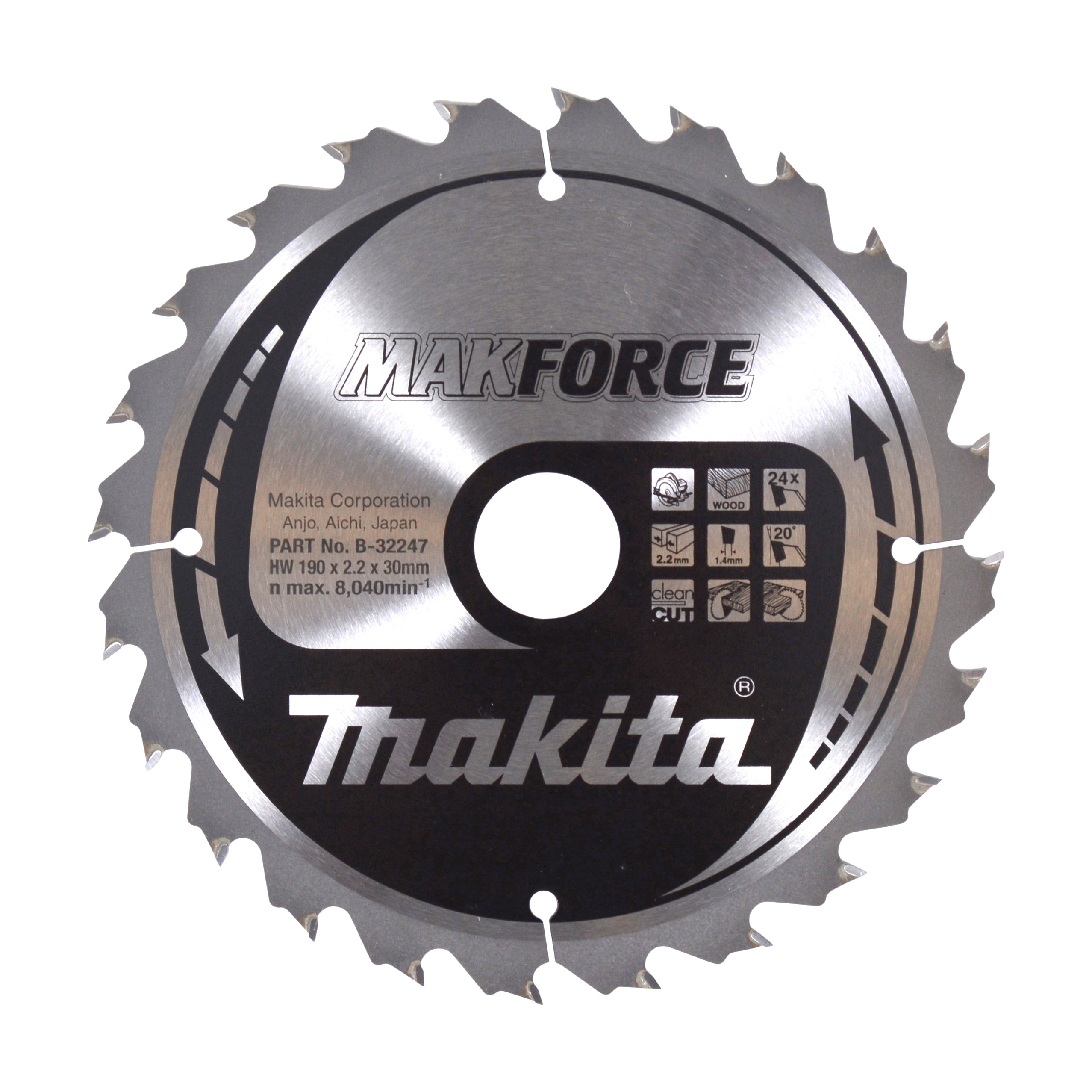 Makita B-32247 Lame de scie circulaire Makforce 190x30 mm 24 dents