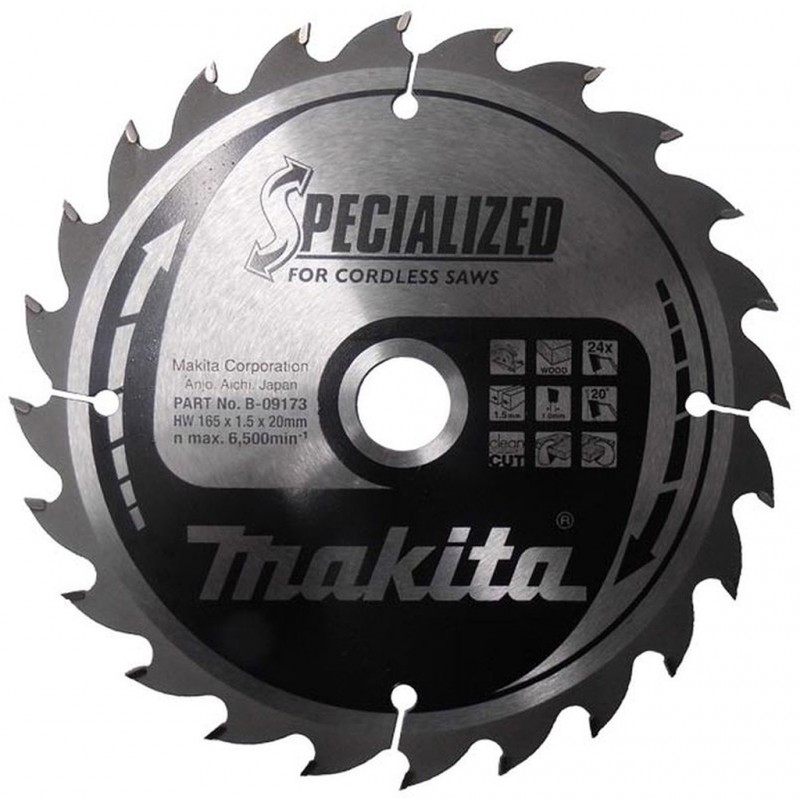 Makita B-32910 Lame de scie circulaire pour scies circulaires portatives sur batterie 24 dents