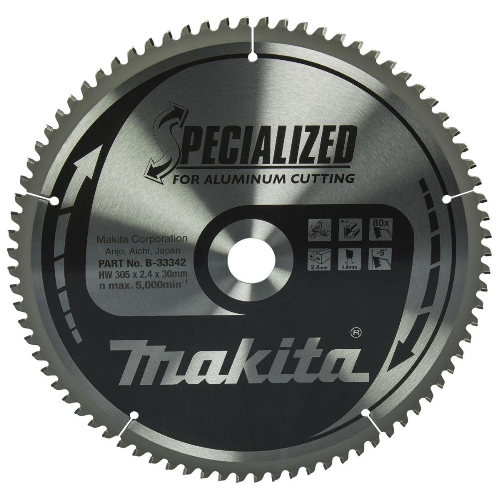 Makita B-33342 Lame de scie pour aluminium, plastique et laminat 305x30 mm 80 dents (ancienne référence B-09678)