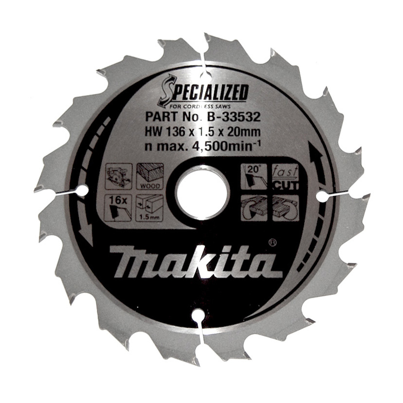Makita B-10643 Lame de scie 136x20 mm 16 dents