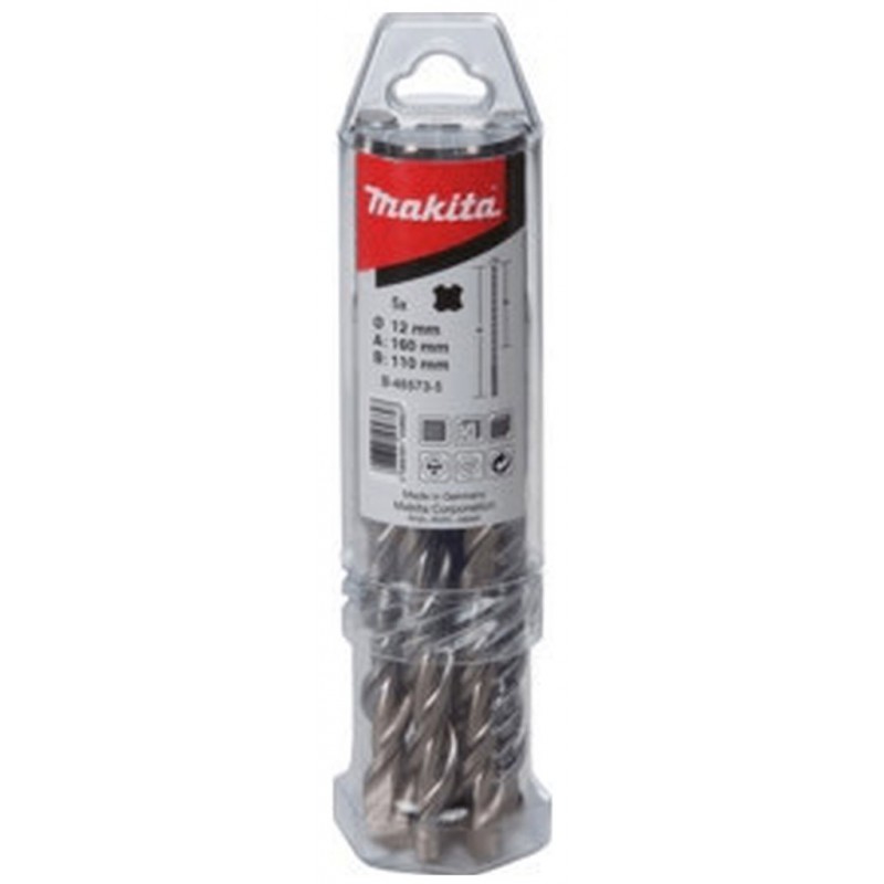 Makita HM Fraise V-PLUS, Ø 6,0 mm - Longueur 160 mm - SDS-PLUS - 5 pièces - B-46523-5