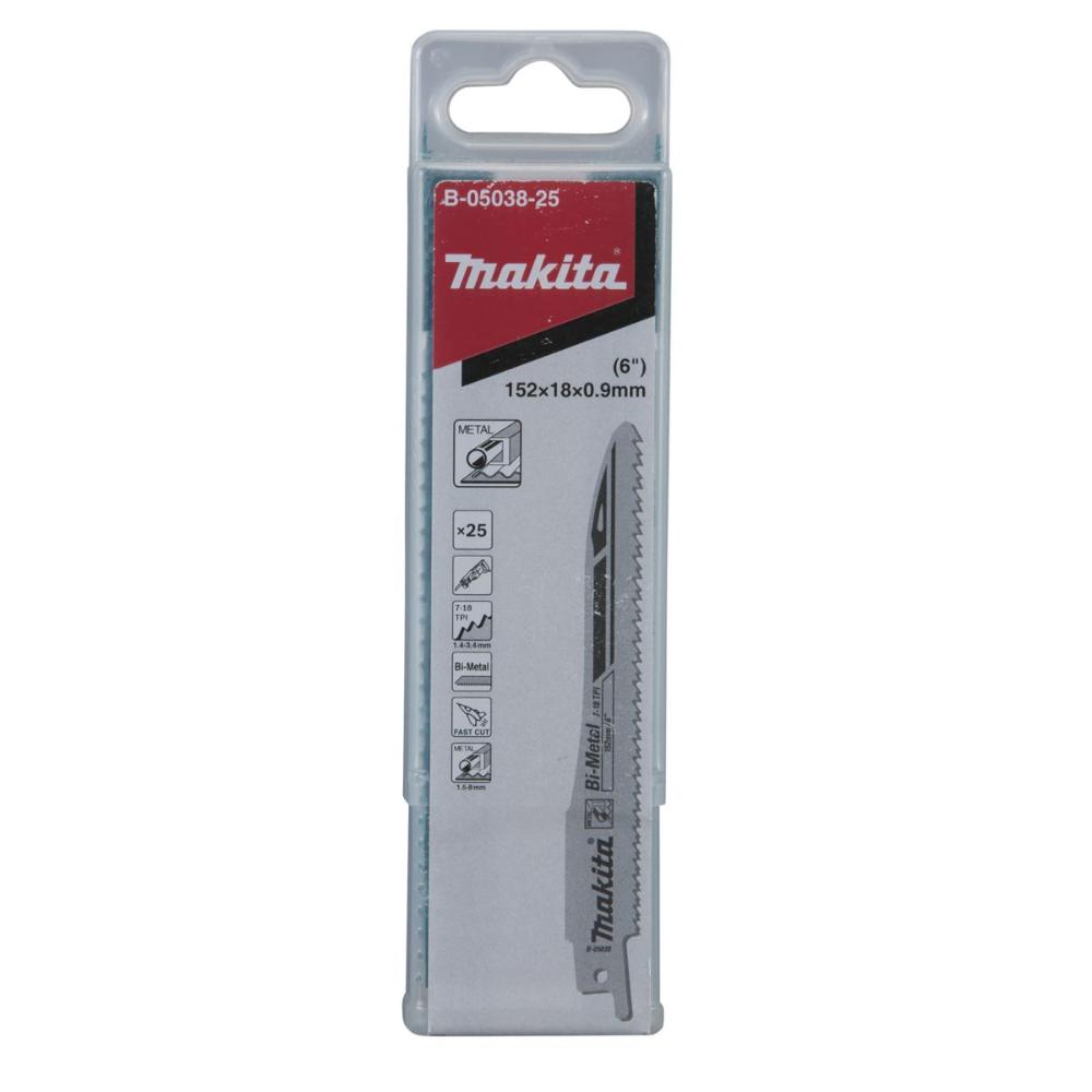 Makita B-05038-25 Lame de scie alternative BIM 17,5/7,5, 152 mm, 25 pièces — lot de 25 pièces