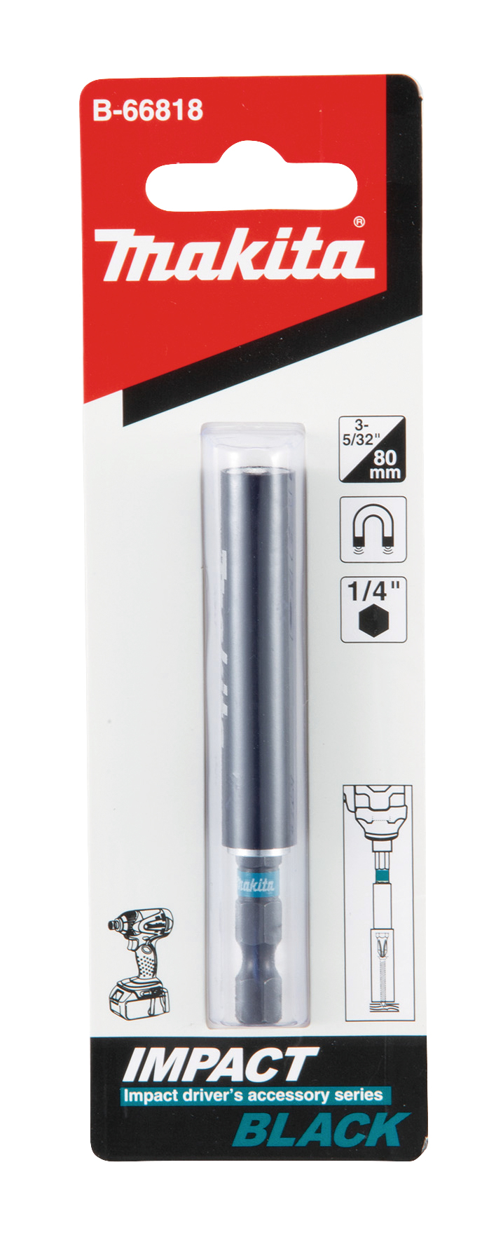 Douille de guidage magnétique Makita 80 mm - B-66818