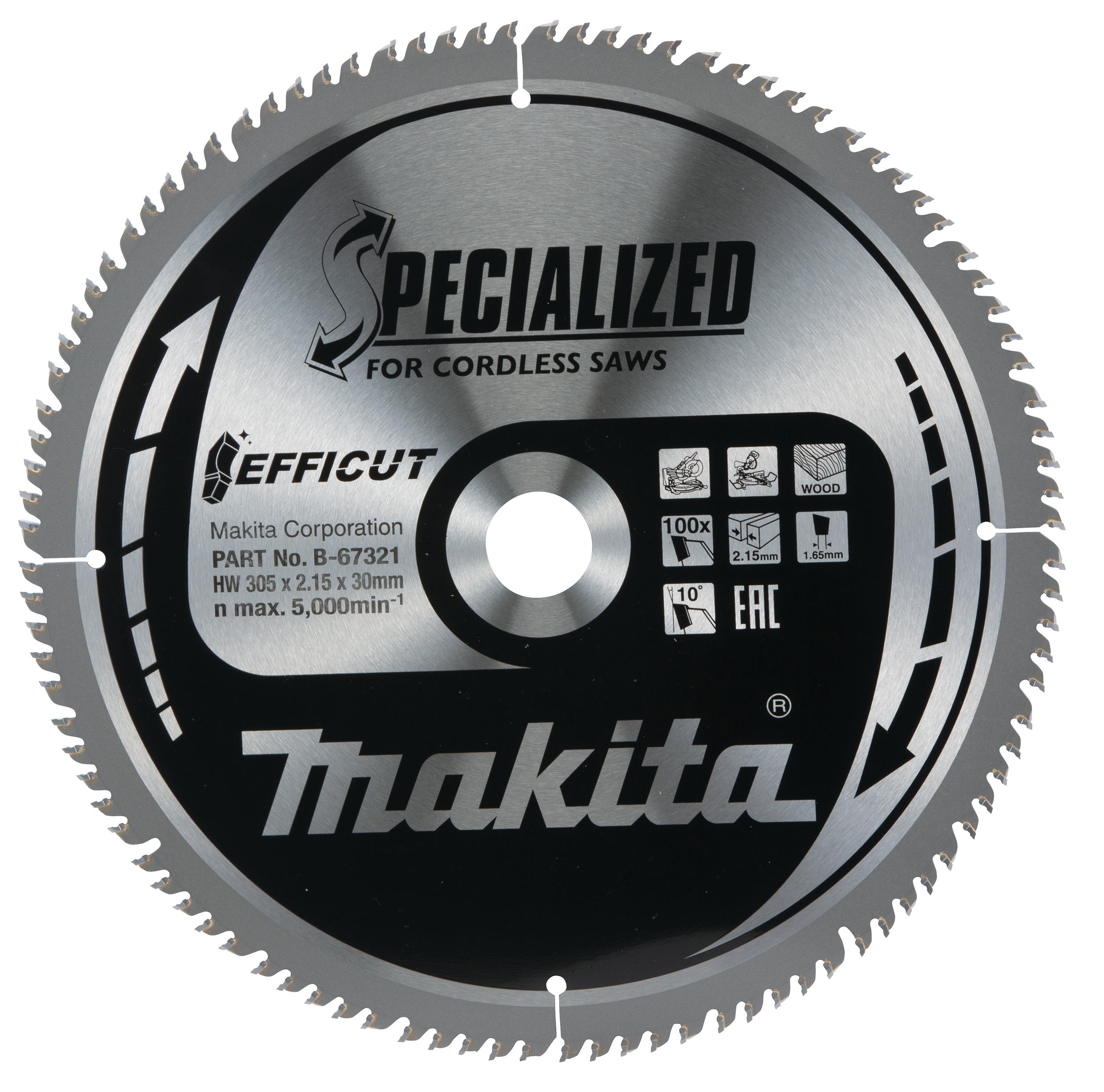 Lame de scie Makita 305x2,15x30, 100Z EFFICUT, bois - B-67321