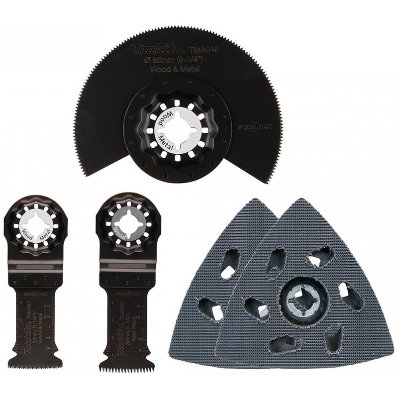 Set de multifonction Makita pour menuisiers, 5 pièces - TMA045 - TMA047 - TMA053 - 2x TMA078 - B-675