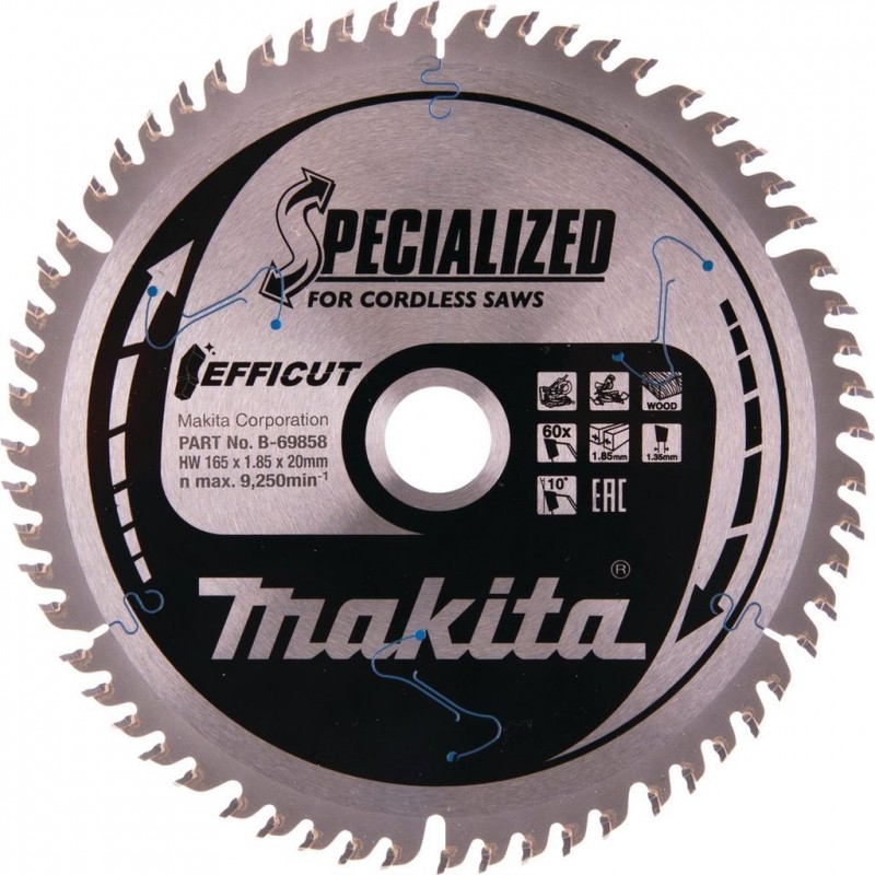 Makita B-69864 Lame de scie circulaire Efficut 165x20 mm 60 dents