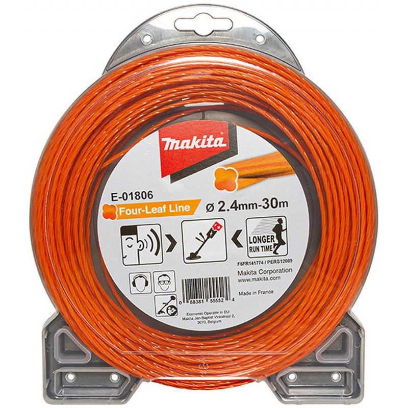 Fil de coupe Makita Four-Leaf, 2,4 mm - 30 m - orange - E-01806