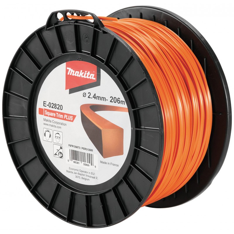 Makita E-02820 Mähfaden 4kant 2,4 mm, 206 m, Square = anciennement 369224797