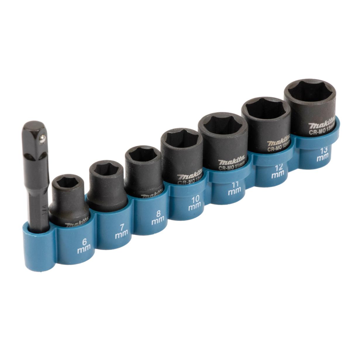 kit de douilles à choc 1/4", 8 pièces Makita — lot de 8 pièces