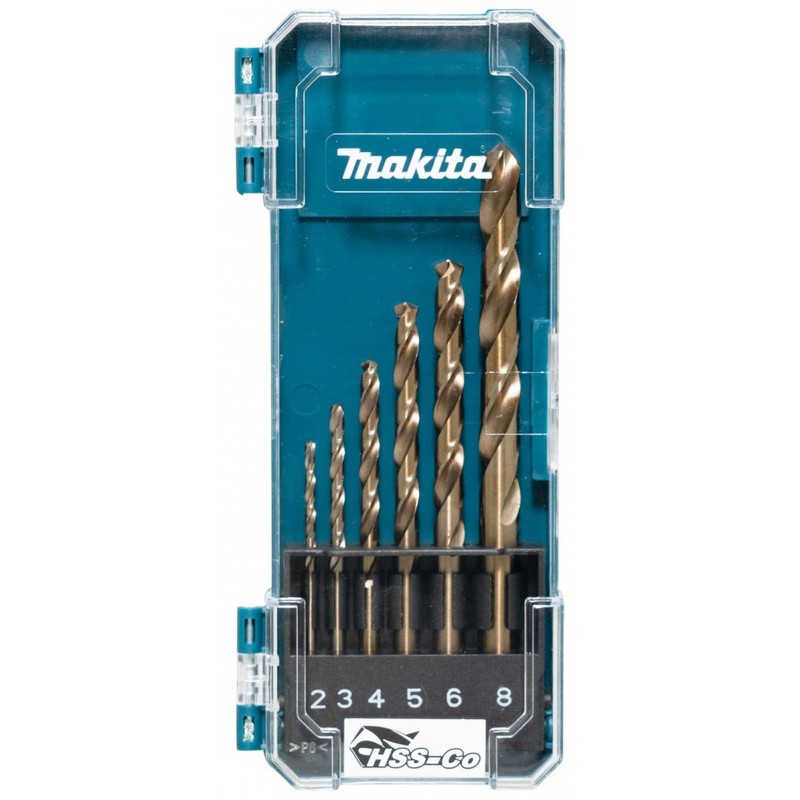 Jeu de forets métalliques HSS Co Makita Ø 2,0 - 8,0 mm - D-75758 — lot de 6 pièces