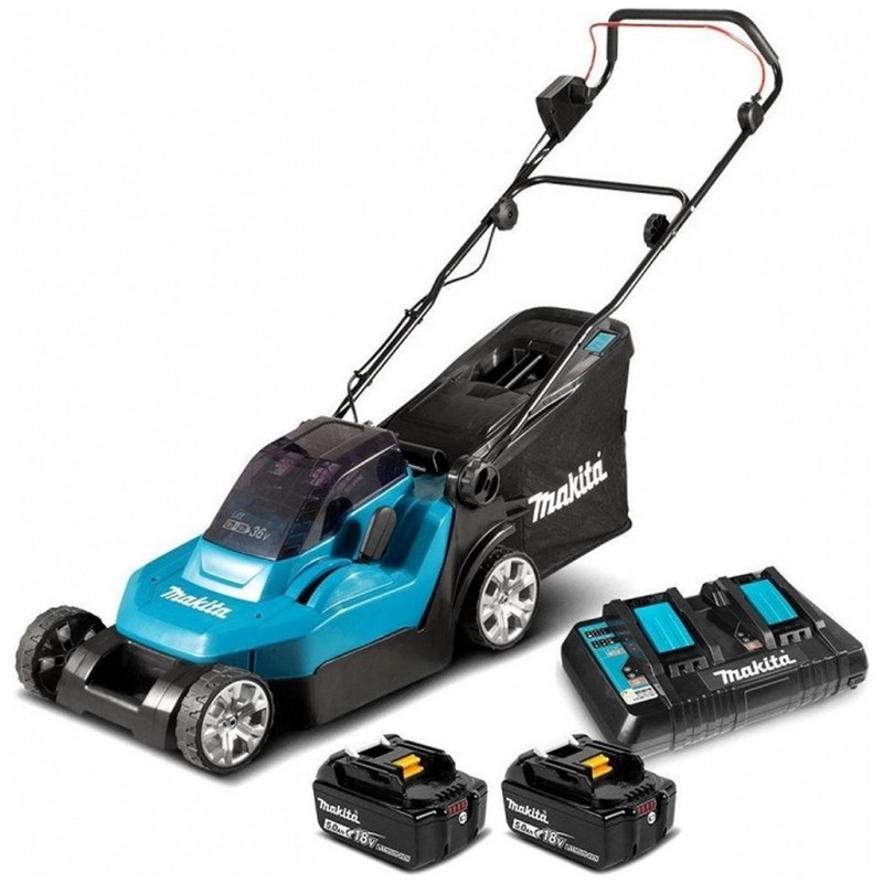 Makita DLM382CM2 Tondeuse à gazon sur batterie 380 mm Li-ion LXT (2x4,0 Ah/18V)