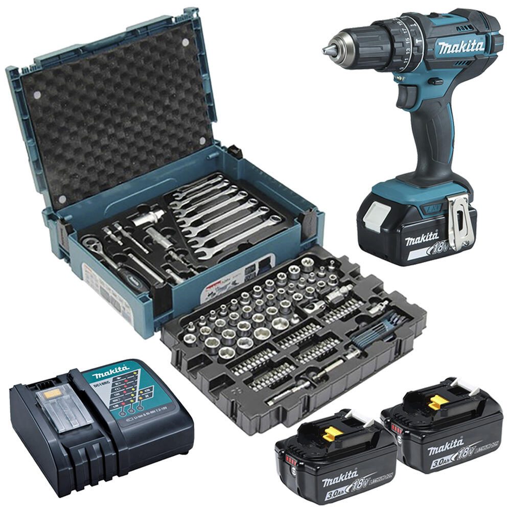 Makita Set perceuse-visseuse à percussion sur batterie DHP482JX13