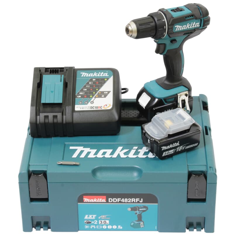 Makita DDF482RFJ Perceuse-visseuse sur batterie Li-ion (2x3,0Ah/18V) Makpac 2