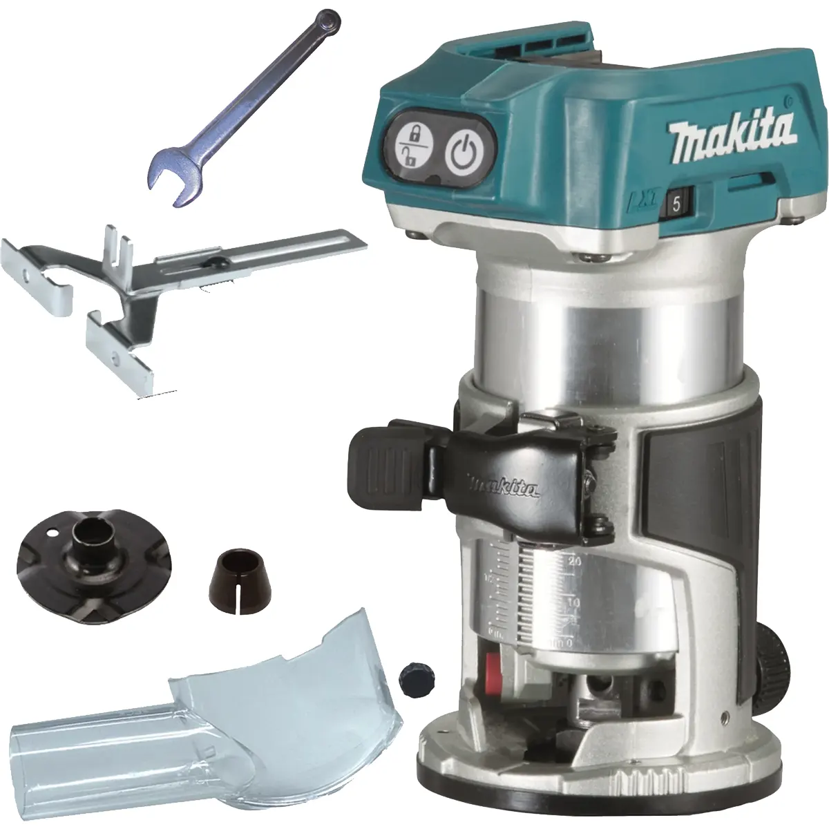 Makita DRT50Z Fraiseuse multifonction sans fil LXT 18V, course 0 - 40 mm, avec module de fraisage d'arêtes