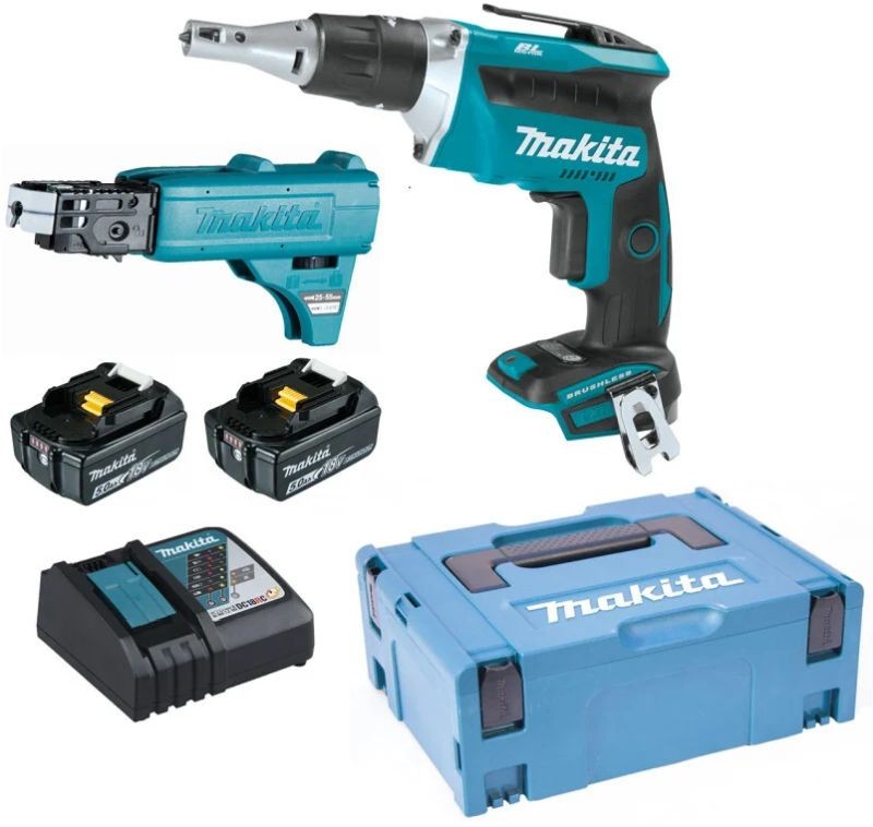 Makita DFS452TJX2 Visseuse à placoplâtre sans fil Li-ion LXT (18V/2x 5,0Ah) Makpac