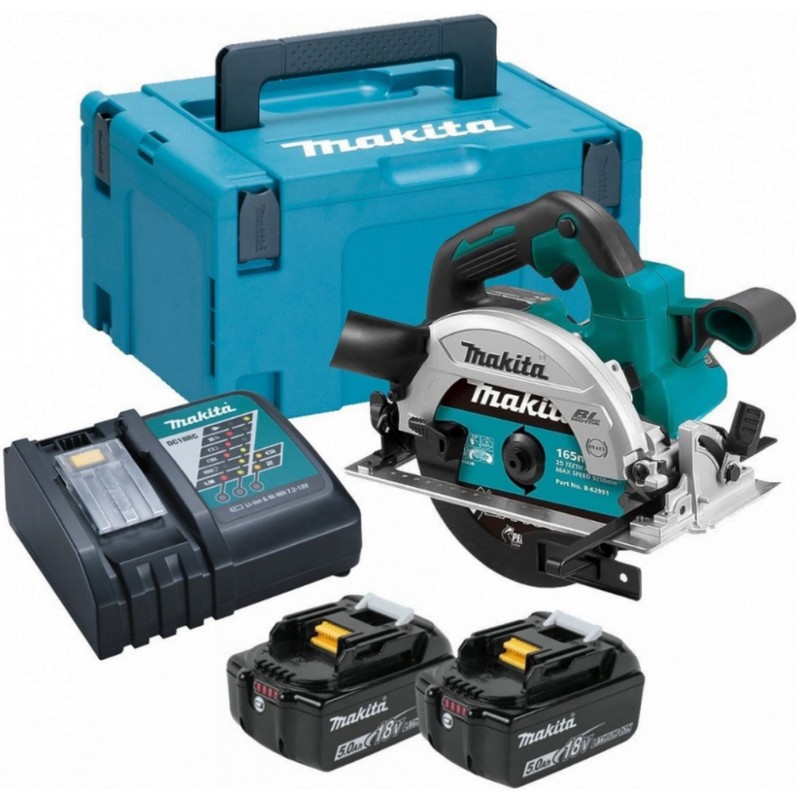 Makita DHS660RTJ Scie circulaire sans fil Li-ion LXT 18V 2x5.0Ah, Makpac