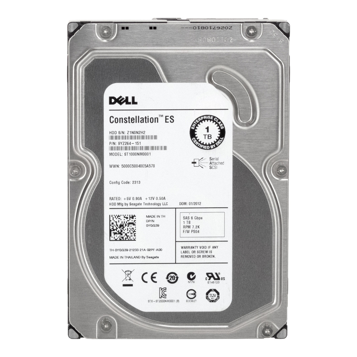 DELL 0YGG39 1 To 7,2K 64 Mo SAS-2 3,5'' ST1000NM0001