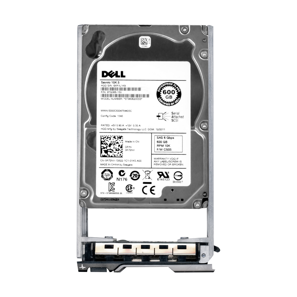 DELL 0R72NV 600 Go 10K 64 Mo SAS-2 2,5'' ST9600205SS