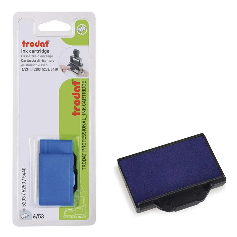 trodat Coussinet de rechange pour tampon 5,6 x 3,3 cm bleu (1 pack = 2 unités) — lot de 2 pièces