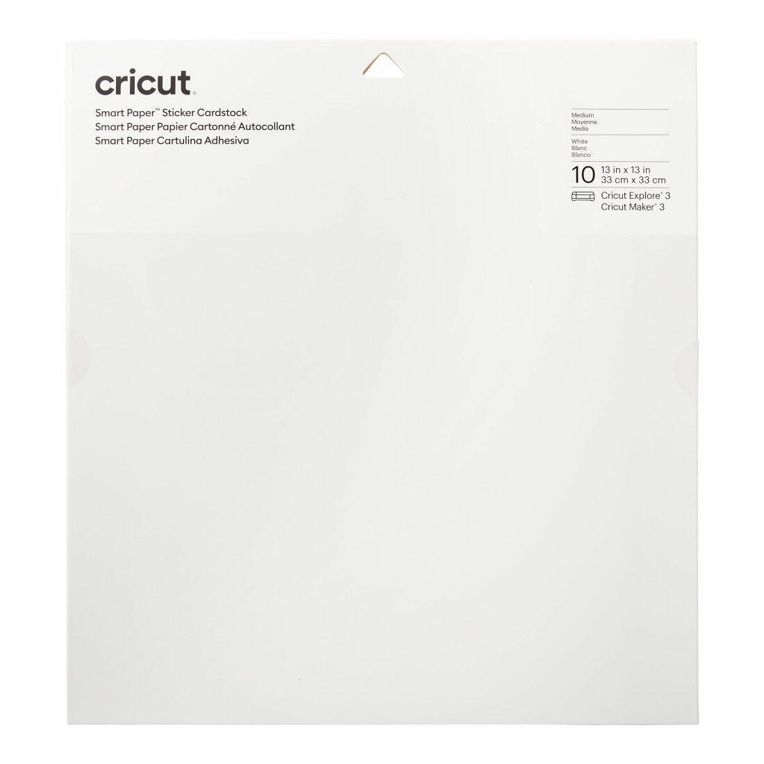 Carton autocollant intelligent Cricut Smart Paper™ 33 x 33 cm Blanc