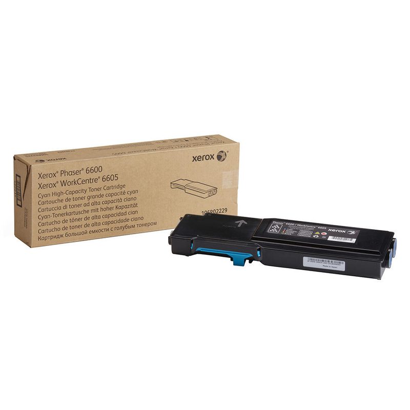 Xerox Toner Original cyan 6000 pages pour Phaser 6600 et WorkCentre 6605 (106R02229)