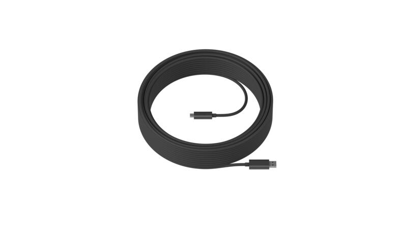 Câble USB Logitech de USB Type-A à USB-C (25 m, noir)