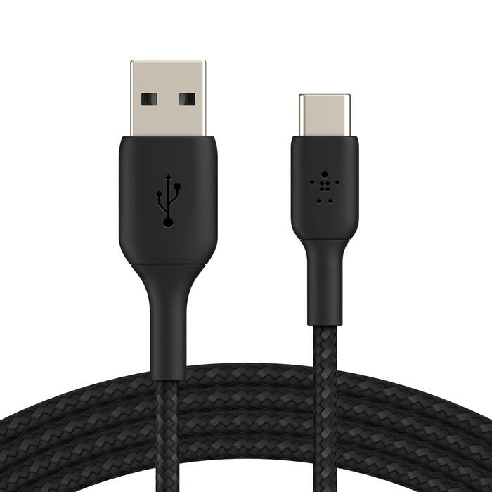 Câble USB-C/USB-A tressé BoostCharge 2 m de Belkin - Noir