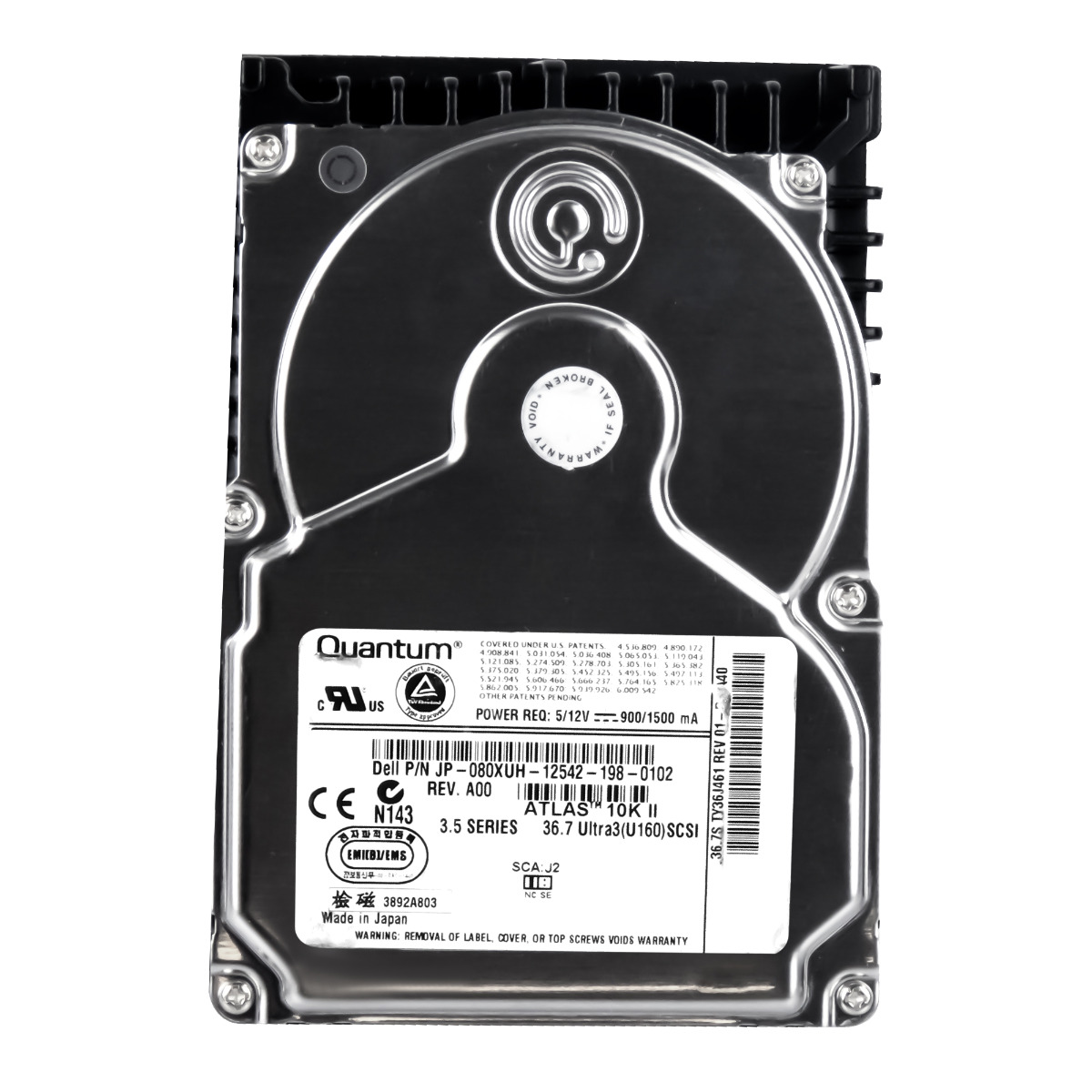 DELL 080XUH 36 Go 10K 8 Mo SCSI U160 3,5'' TY36J461