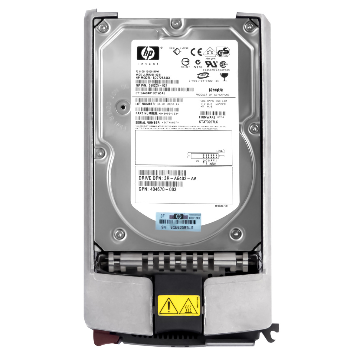 HP 360205-021 73 Go 10K 8 Mo SCSI U320 3,5'' BD0728A4C4