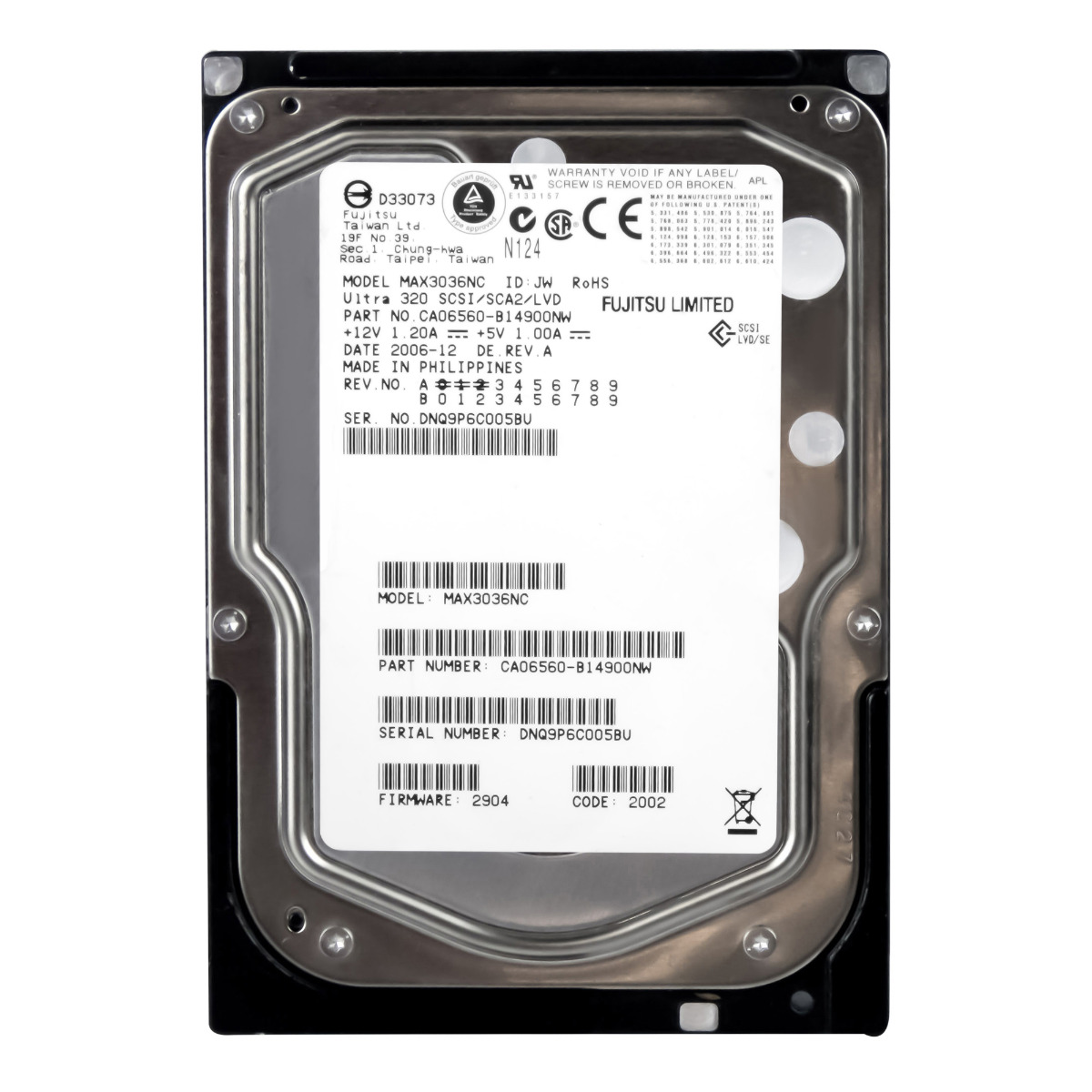 FUJITSU 36GB 15K 8MB SCSI U320 3,5'' MAX3036NC