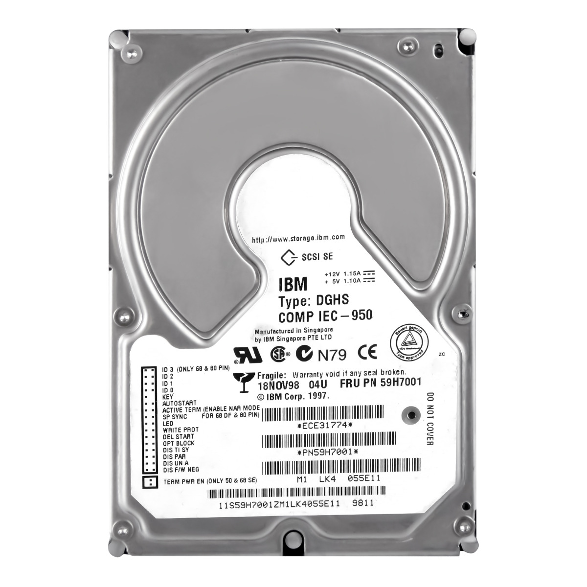 IBM Ultrastar 4LP 59H7001 4,5 Go 7,2K 1 Mo SCSI 3,5''
