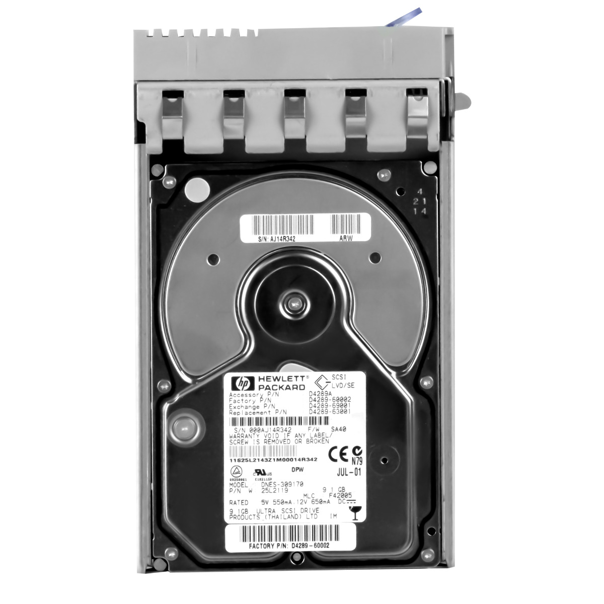 HP D4289-60002 D4289A 9,1 Go 7,2K 2 Mo SCSI 3,5'' DNES-309170