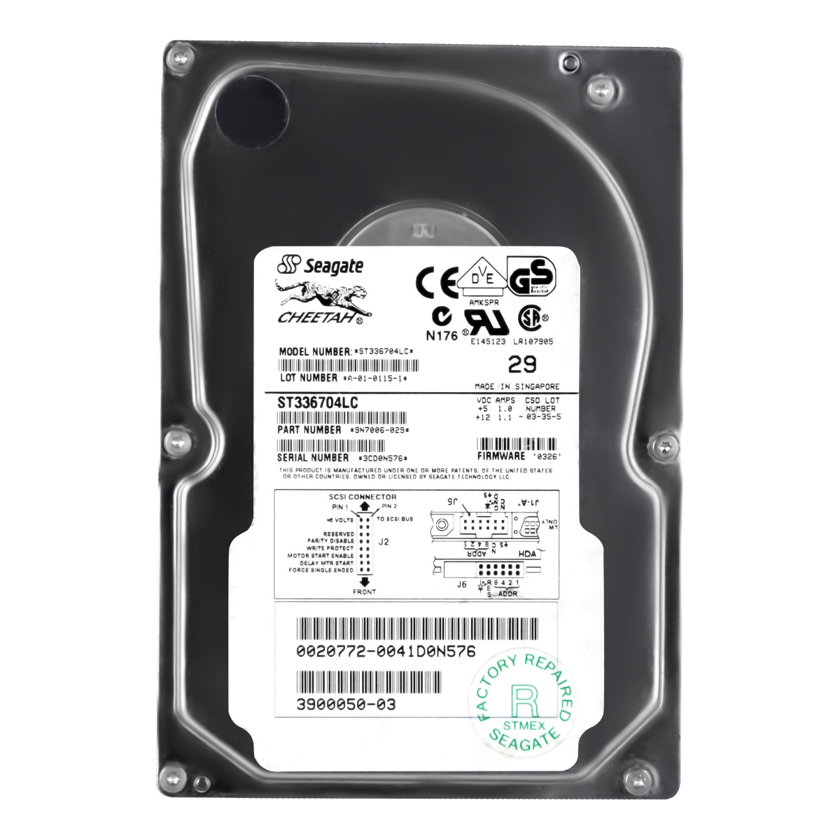 SUN 3900050-03 36,7 Go 10K 4 Mo SCSI U160 3,5'' ST336704LC