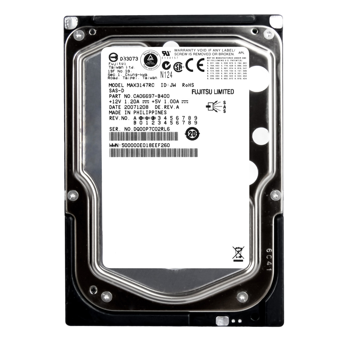 FUJITSU 146 Go 15K 16 Mo SAS 3,5'' MAX3147RC