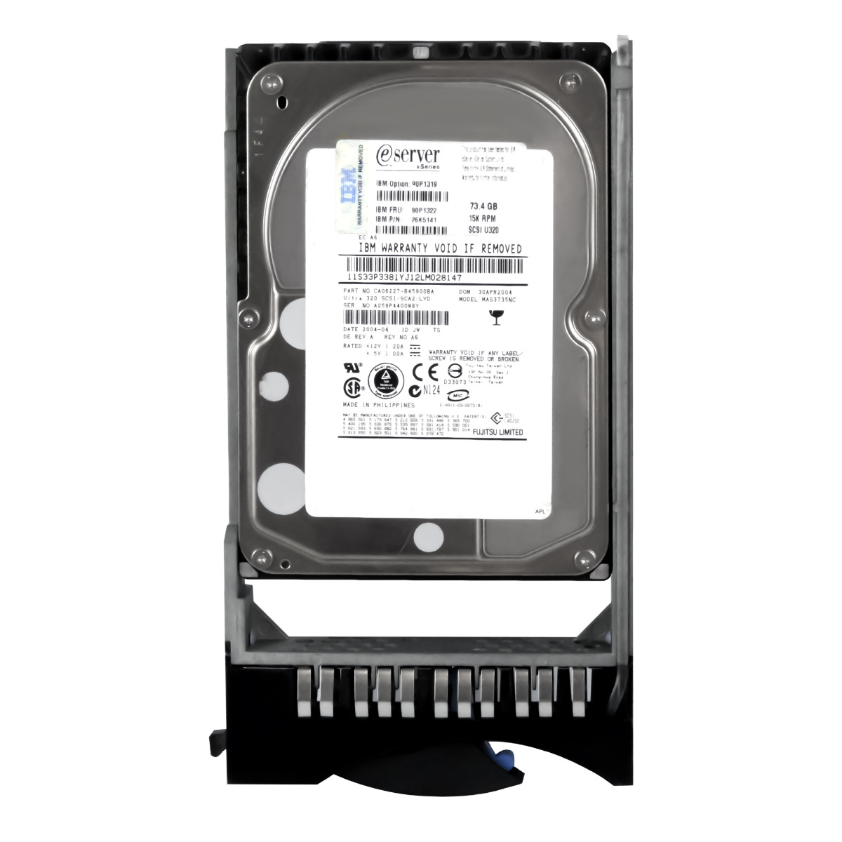 IBM 90P1322 26K5141 73 Go 15K 8 Mo SCSI U320 3,5'' MAS3735NC